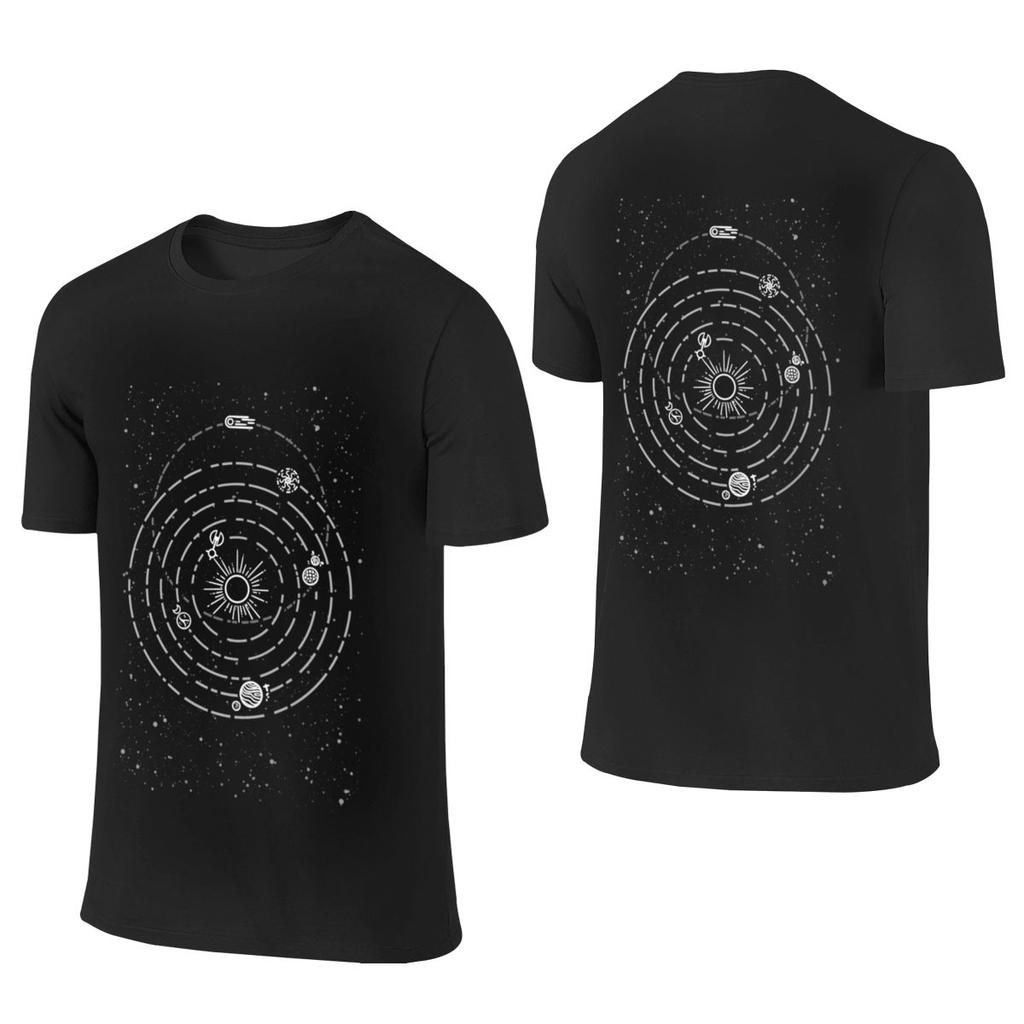 Outer Wilds Zonnestelsel Koppel Stijl Omkeerbaar T-shirt Artistieke Jongen Driedimensionale Bedrukking T-shirt