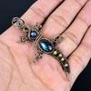 Labradorite Pendant, Handmade Gemstone 999 Copper Wire Wrapped Pendant Antique Jewelry, For Gift Silver Jewelry