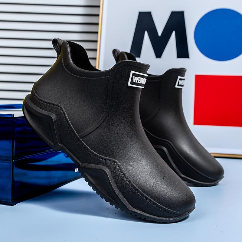 Short Tube Rain Boots Men and Women Waterproof Shoes Fishing Rain Boots Non-slip Wear-resistant Takeaway Kitchen Work Rubber Shoes