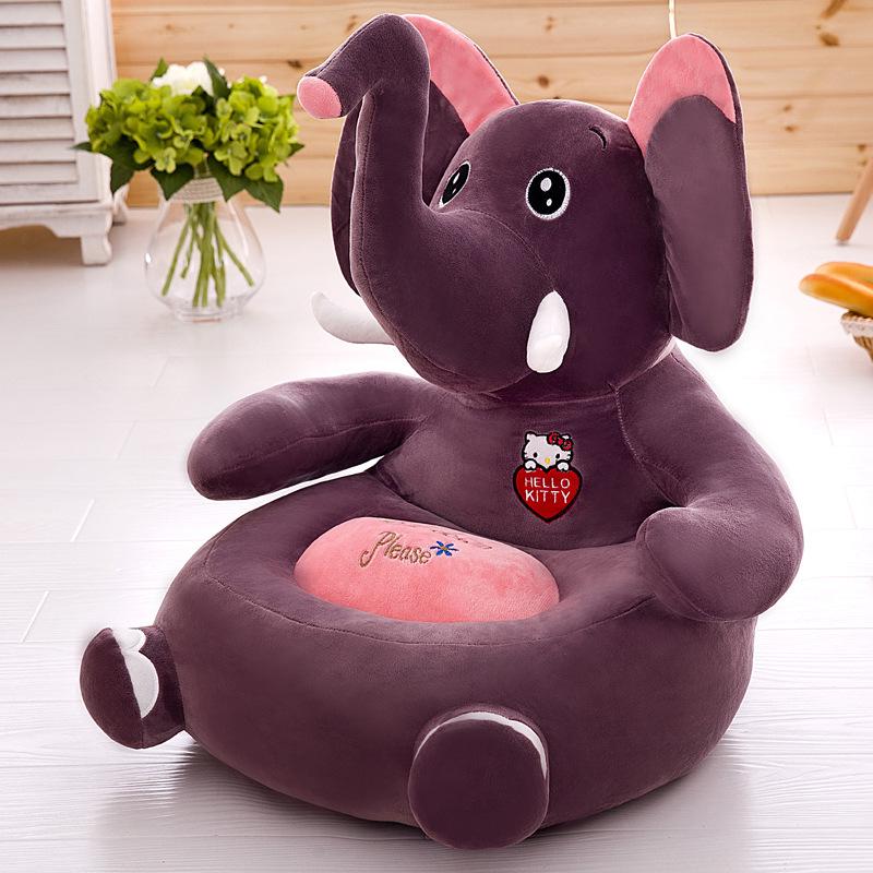 Lazy Kids' Plush Animal Sofa: Dinosaur, Giraffe, Elephant Dolls