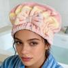 Super Absorbent Hair Towel Hair Drying Bow Soft Hair Cap with Wrap Microfiber Turban Wrap Bath Cap