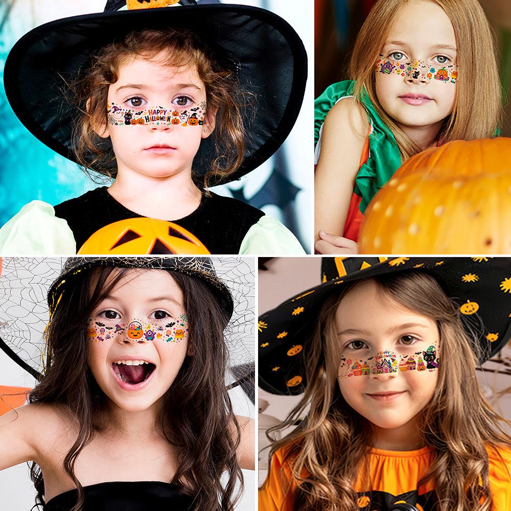 Yeni Çocuk Halloween Balkabağı Makyaj Yüz Etiketi, Huanshui Çevre Dostu Dövme Etiketi, Tatil Etkinliği Allık Etiketi