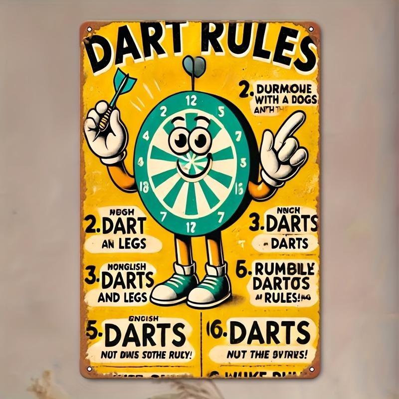 

Wall Art Dartboard Retro Style Square Iron Sign Suitable for Cafes Kitchens Bars and Home Decor Gifts Perfect f 20x30cm（7.8x11.8inch）