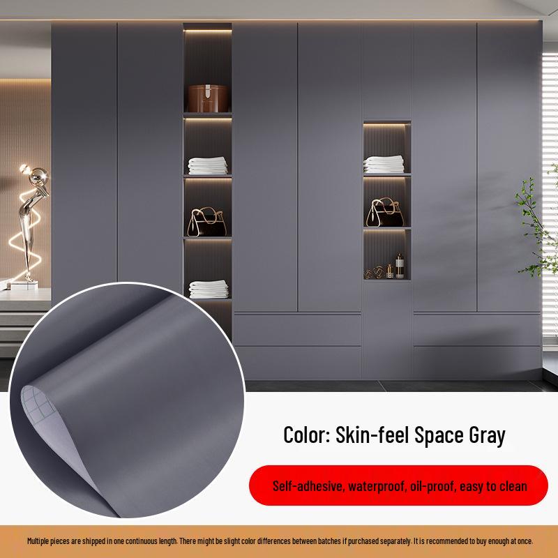 Waterproof Black Wood Grain Self-Adhesive Wallpaper for Light-Blocking and Furniture Renovation