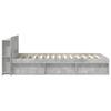 Bed Frame with Storage Space Concrete Grey 75 x 190 cm Particleboard