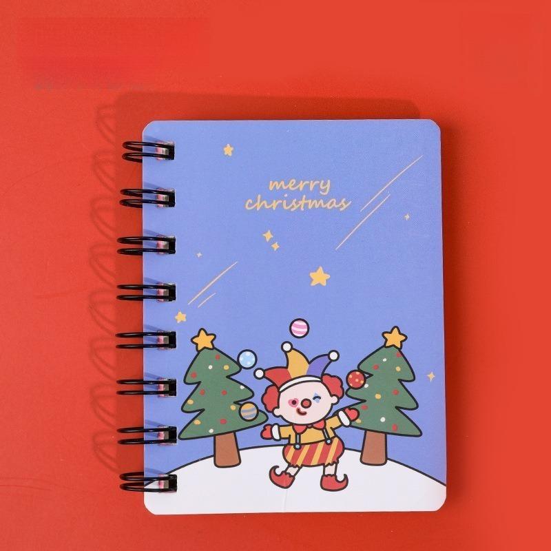 4PCS Christmas Coil Book, Student Mini Portable Christmas Gift Notebook Pocket Notebook