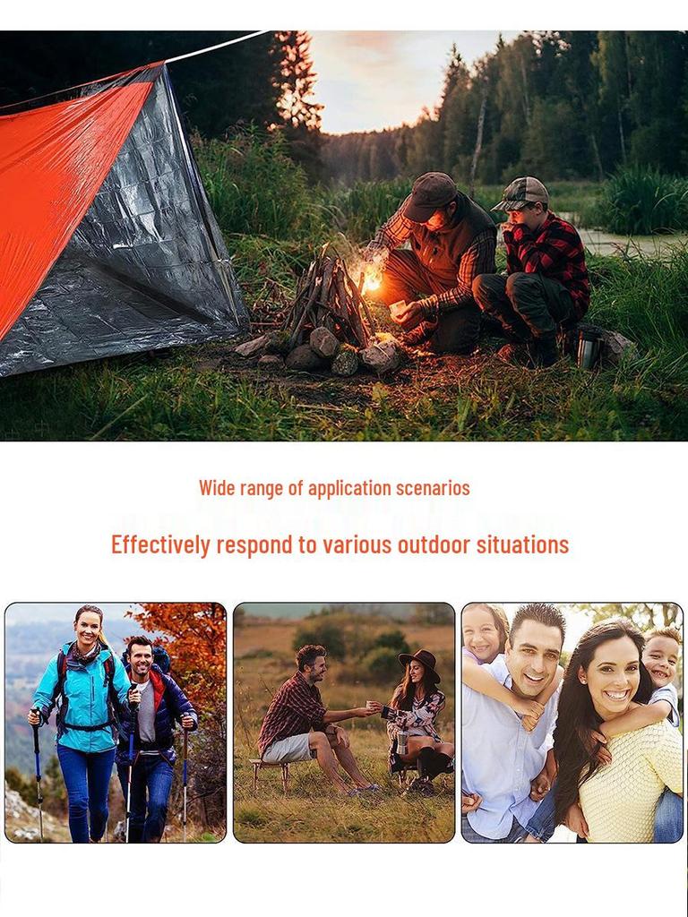 Tente d'urgence portable isolée en aluminium: Résistant au froid, résistant à l'humidité, réfléchissant la chaleur avec protection thermique