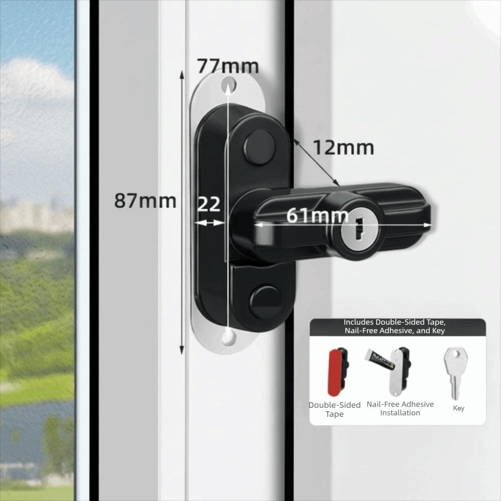 With Key Security Restrictor Lock Zinc Alloy Safety Locks Lock Buckle T-Lock  Home Security