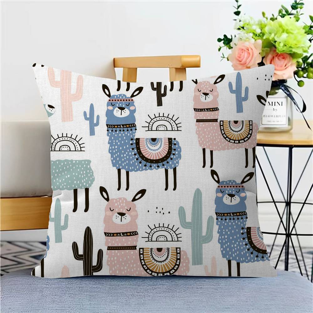 

Alpaca Llama Pattern 45*45cm Cushion Cover Pillow Cover Decor Pillowcase Home Pillowcase For Couch Pillow 12x12Inch