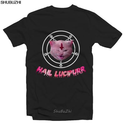 Smoke Catnip Hail Lucipurr UNISEX Tshirt Metal Rock Cute Deathmetal Cartoon T Shirt Unisex Tshirt Loose Size Sbz3093