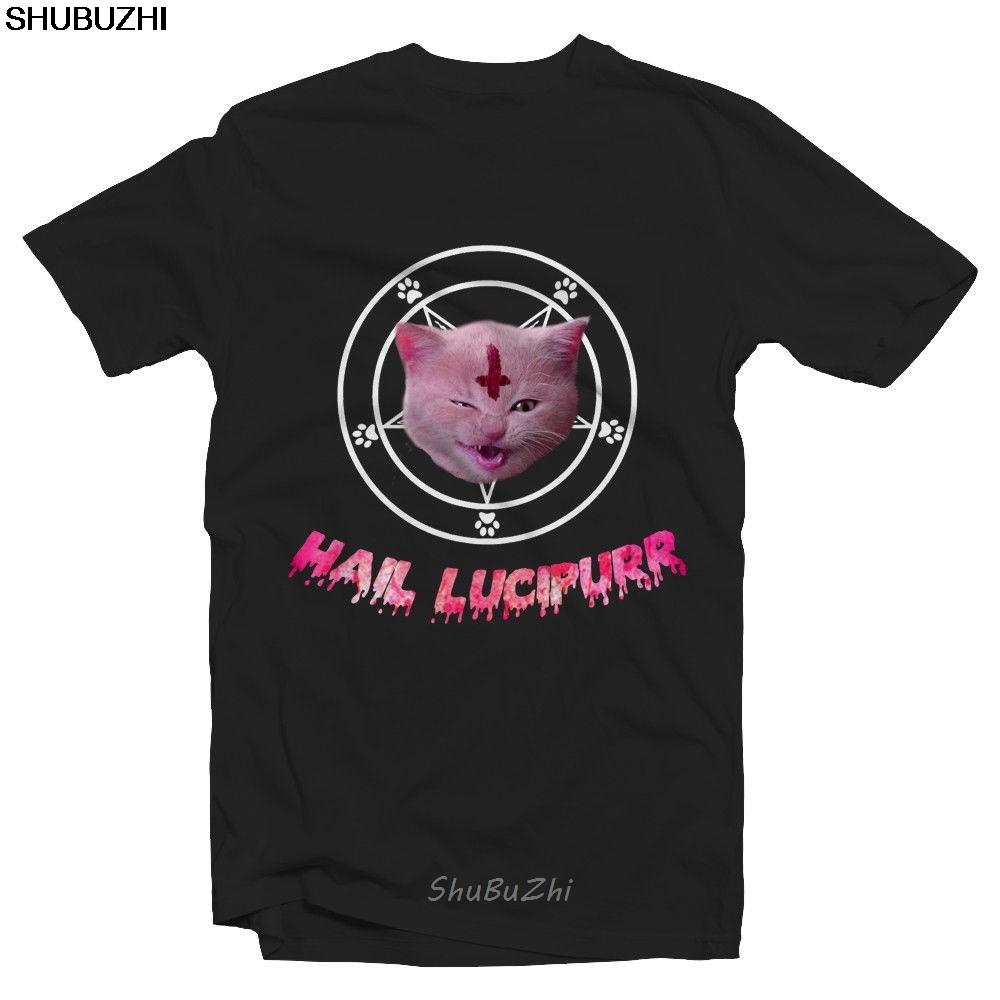 

Smoke Catnip Hail Lucipurr UNISEX tshirt metal rock cute deathmetal Cartoon t shirt Unisex tshirt Loose Size sbz3093 S