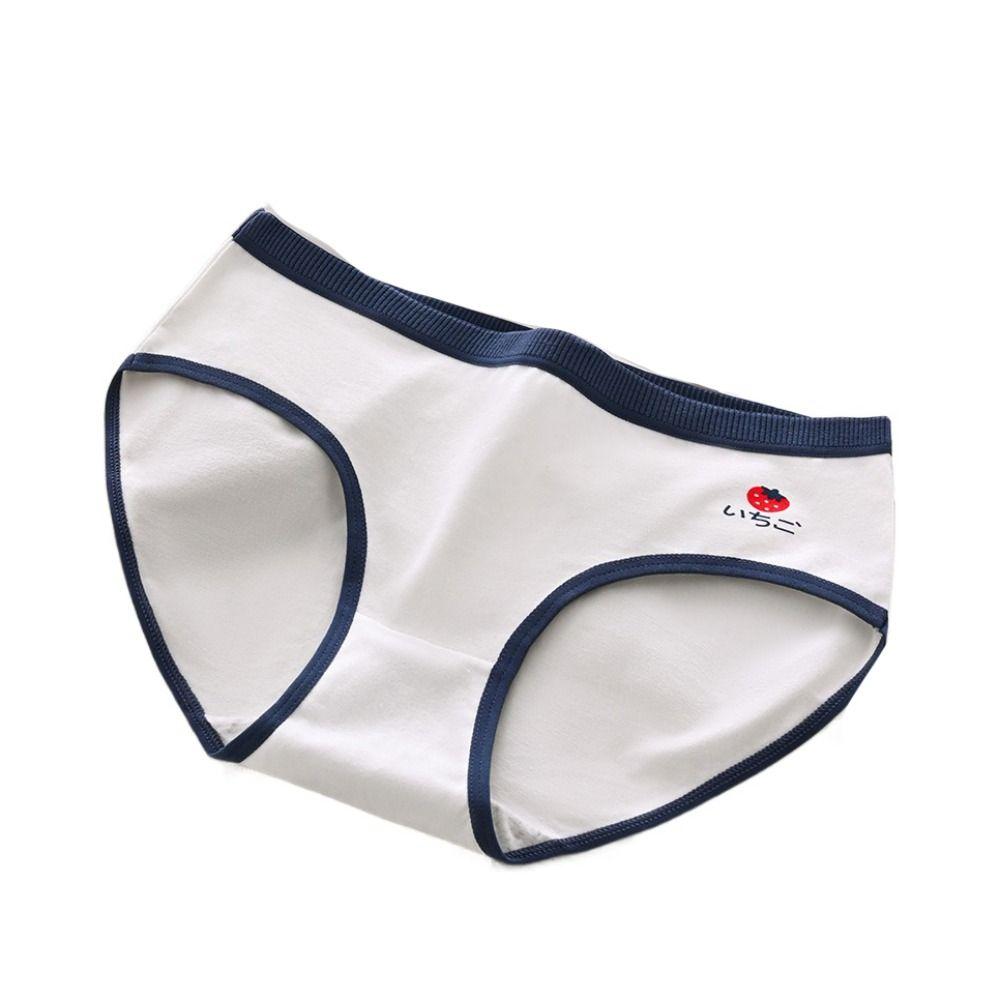 5PCS Breathable Stripes Love Heart Panties Bowknot Underpants Strawberry Briefs Low Waist Women Underwear Underwear
