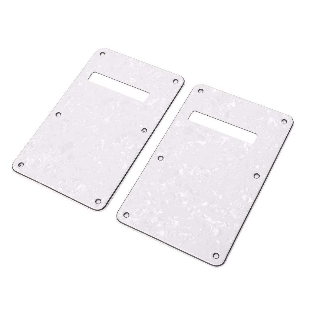 2Pcs Electric Guitar Backplate Guitar Cavity Cover Plate Pickguard PVC for Replacement White