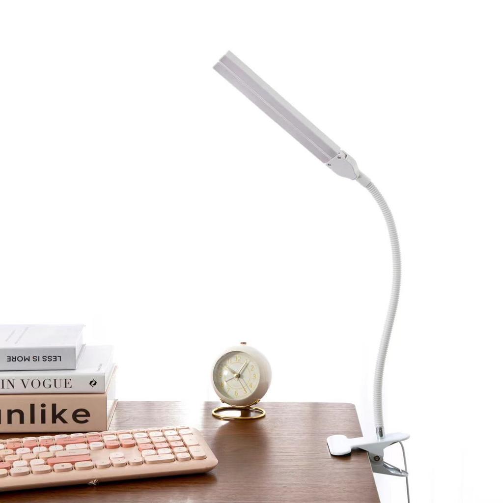Clip On Desk Lamp Dual Head Eye Care Dimmable LED Night Light for Student Children   Reading Bedside