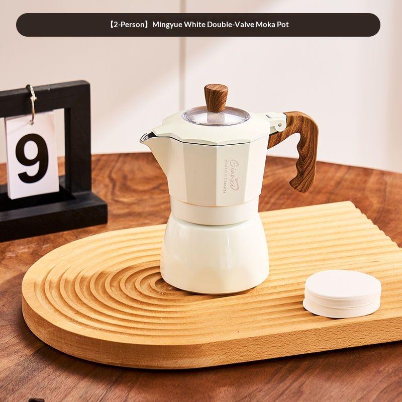 Кофеварка Мока с двойным клапаном Домашняя Маленькая Итальянская Кофемашина для Эспрессо Ручная Кофеварка Набор для Улицы