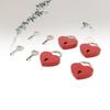 4sets Zinc Alloy Love Lock Red Mini Padlock Keyed Padlocks Heart Shaped Padlock  For Diary Book