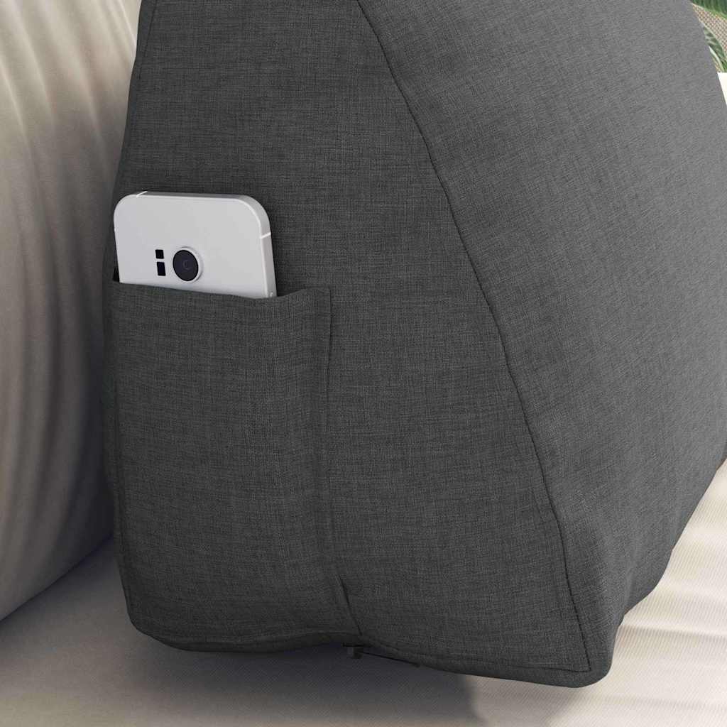 Back Cushion Dark Gray 45 x 20 x 35 cm Fabric