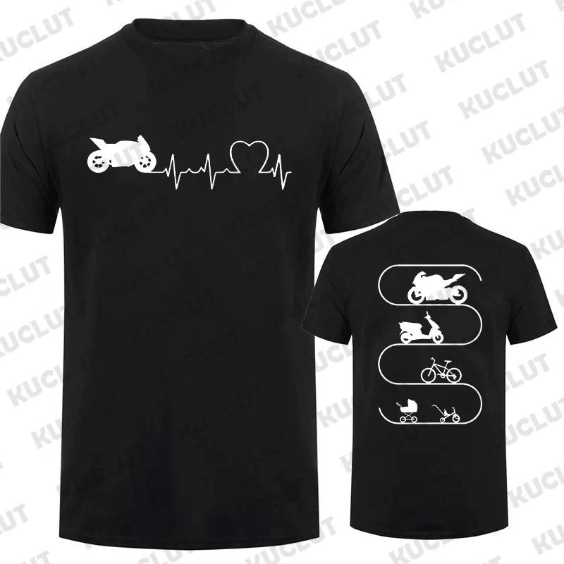 Men T-Shirt Motorcycles Evolution ECG Graphic Y2k Tops Funny Hip Hop Streetwear Two-sided Short Sleeve Tees Oversized Clothing