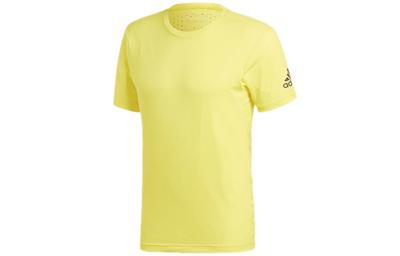 T Shirts Men's Bright Yellow Crew Neck Moderate Straight Fit CZ5425