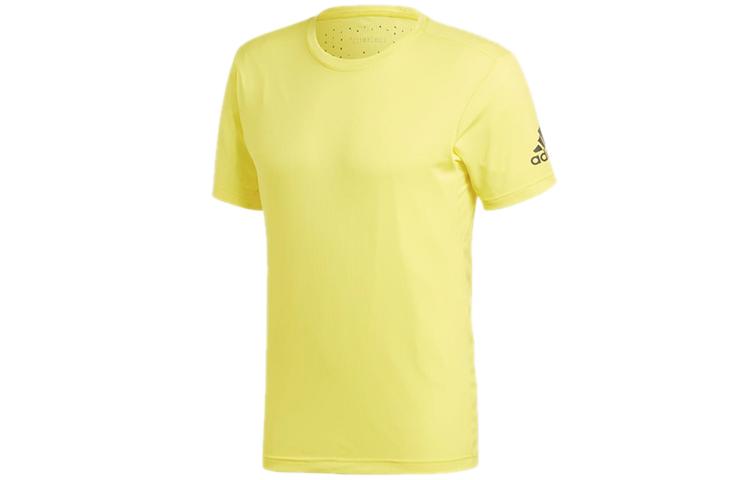 Adidas T Shirts Men s Bright Yellow Crew Neck Moderate Straight Fit CZ5425 S