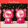 Pink Resin Starlight Bear Figurine Bedroom Atmosphere Night Light Gift For Couples