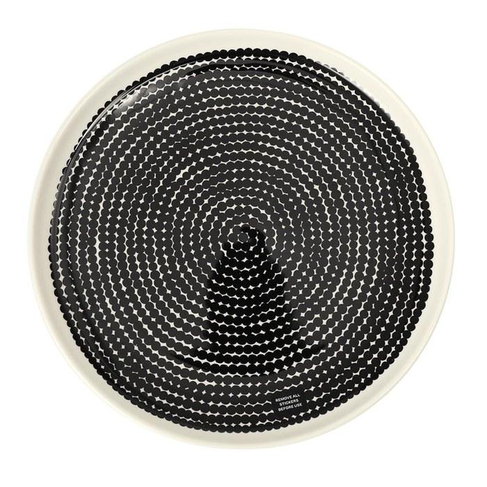 Marimekko RASYMATTO Plate 25cm White/Black