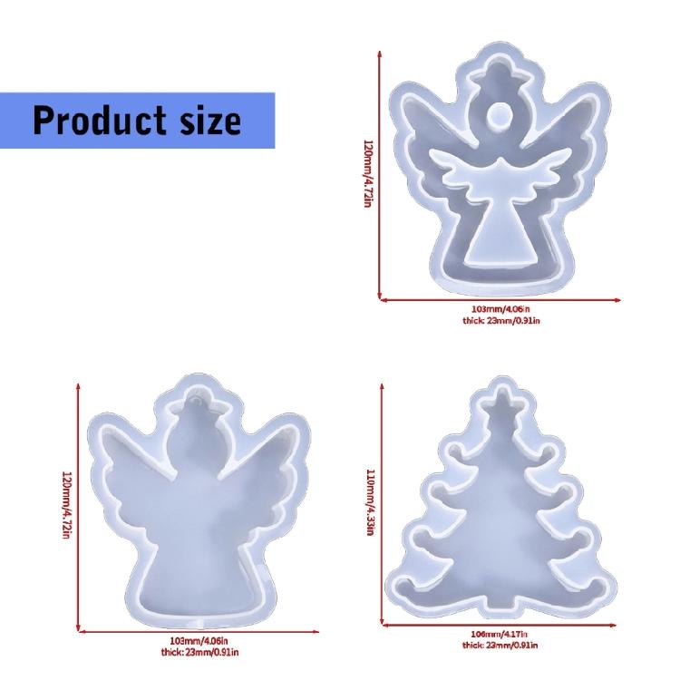 Christmas Tree Silicone Moulds Castings Molds Plaster Molds Scented Candle Molds Ornament for Chocolate Cake Decorations