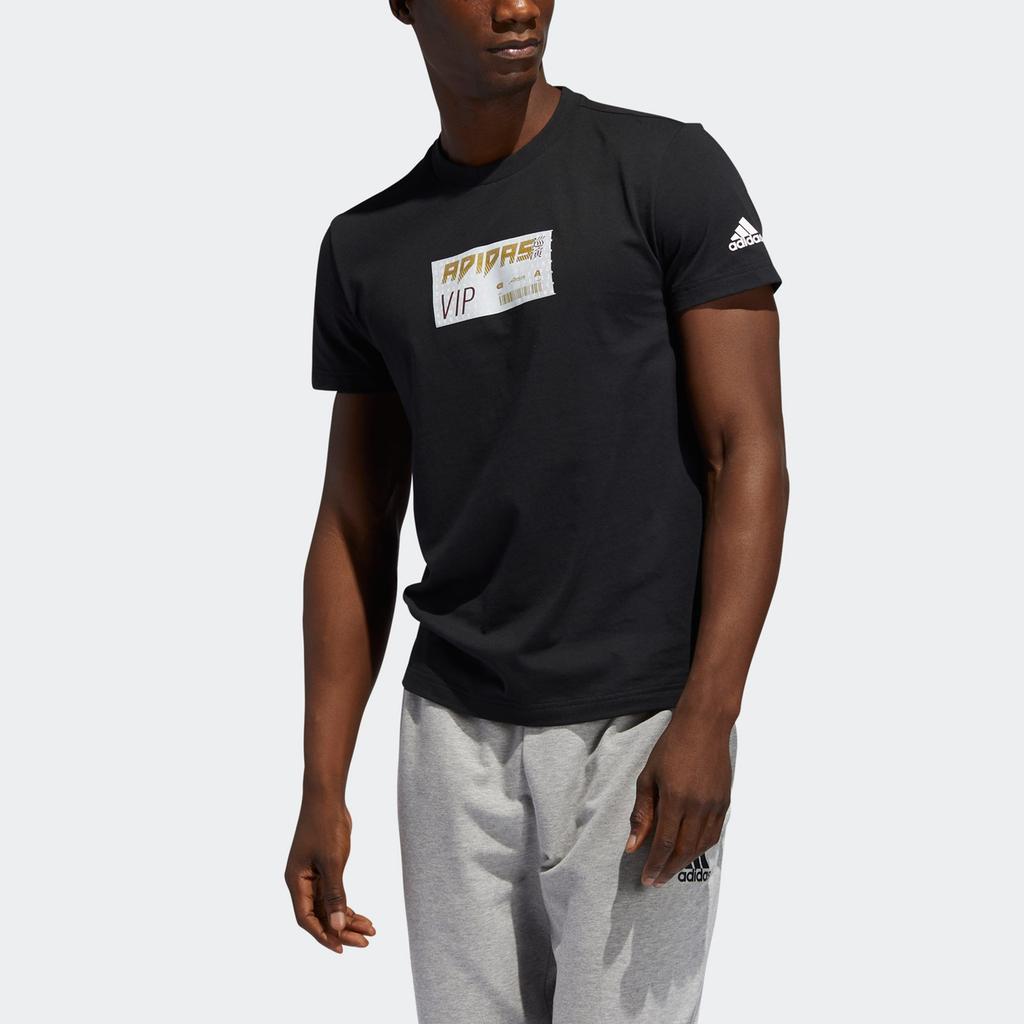 Adidas T Shirts Men's Black Crew Neck Moderate Straight Fit FT2798