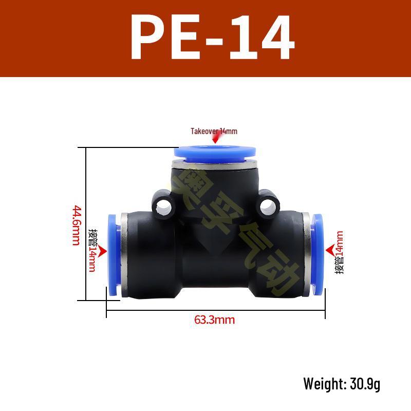 Pneumatická T-redukce rychlospojka pro PE trubky (4-14 mm)