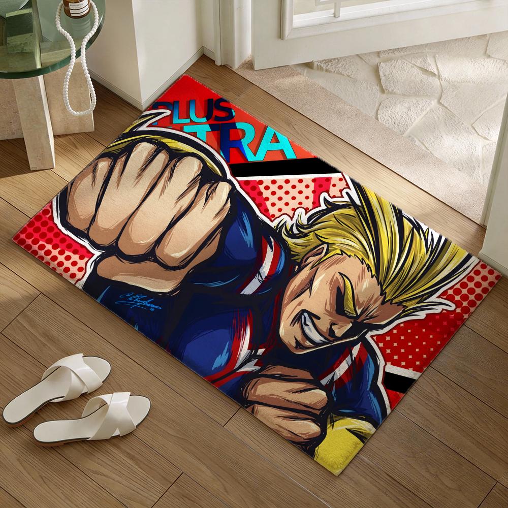 Anime Academia All Might cartoon Floor Mat Soft Flannel Non-Slip Door Mat - Thickened Rug for Living Room Home Decor 40x60cm