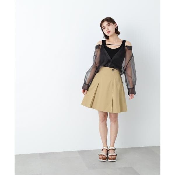 JILL by JILL STUART Women's Tuck Pleated Mini Skirt (125-3120023) Indigo (Pre-order Available from Late March To Late April)