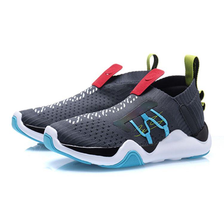 Li Ning Youth  Childrens One Piece Woven Breathable Low Top Basketball Shoes Kids Sneakers Black Blue Red YKBP016-5
