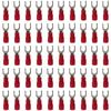 50pcs Insulated U-Type Wire Connector Spade Electrical Terminals Crimp Terminal  Wire Connector