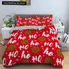 Red Christmas King Queen Duvet Cover Cartoon Santa Claus Bedding Set for Kid Boy Girl Happy Holiday 2/3pcs Polyester Quilt Cover