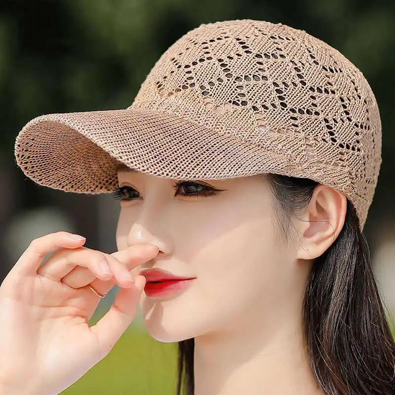 WTEMPO Women's Casual Elegant Versatile Wide Brim Baseball Caps Solid Color Breathable Spring Summer Sun Hats