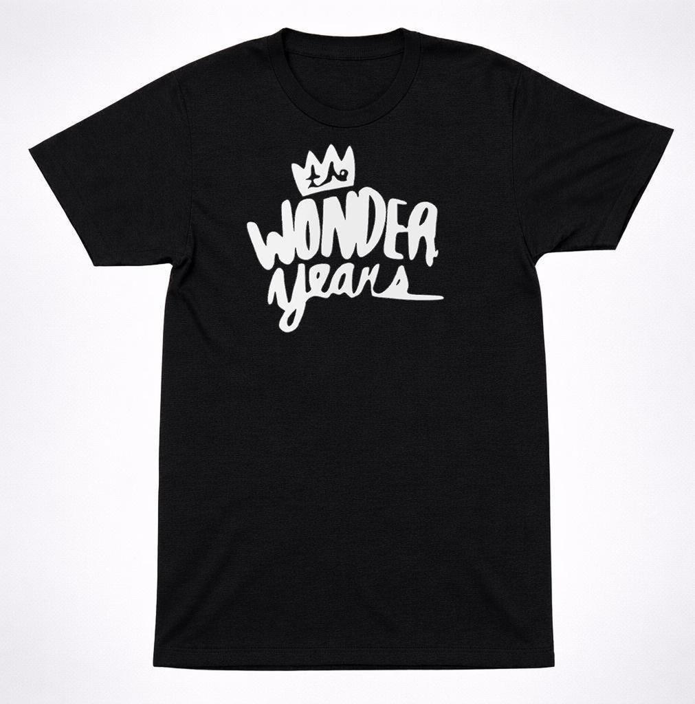 The Wonder Years Crown Logo T-Shirt: Black Pop Punk Band Tee, White Ink Print | Emo Storytelling, Comfortable Wear