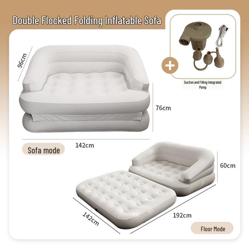 Thick Flocking Inflatable 2-in-1 Sofa Recliner: Sit & Lie Tent Sofa