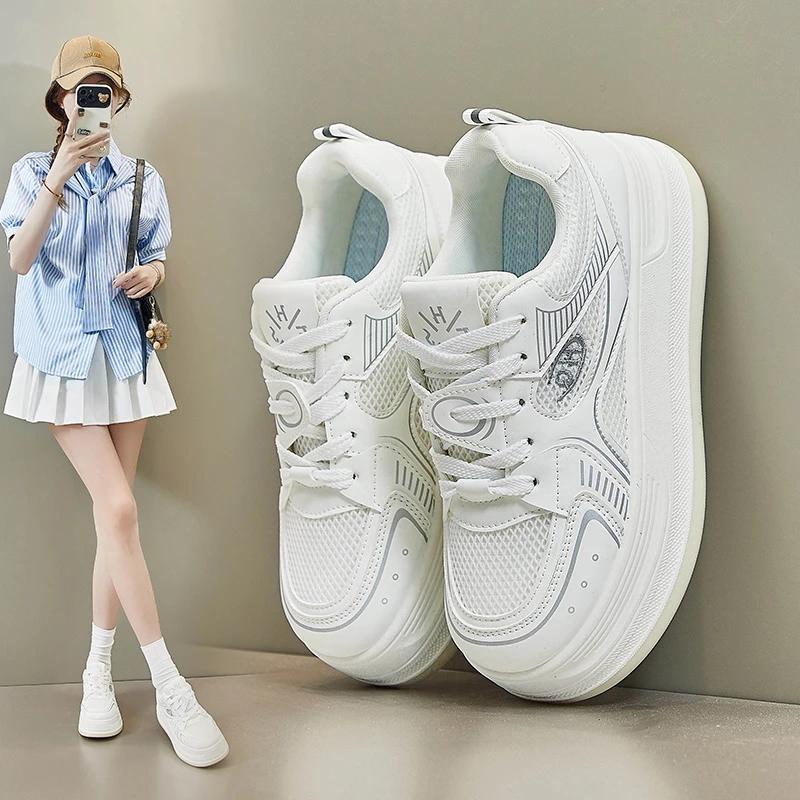 Fashion 2024 Women's Sneakers White Platform Woman Sports Sneakers Female Vulcanized Shoes Sneakers Casual Ladies  Plus Size 40