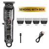 1PC Máquina de cortar cabelo profissional Máquina de cortar cabelo recarregável Aparador de cabelo elétrico transparente para homens Máquina de corte de cabelo sem fio