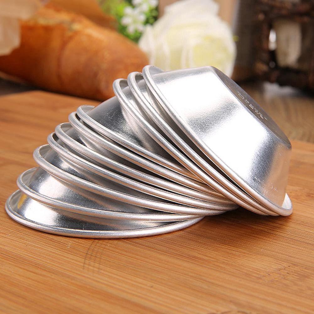 6Pcs New Baking Oven Pan Egg Tart Mould Pastry Dessert Round Baking Mold Mini Small Aluminum Alloy Egg Tart Cup