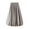 Women Casual Solid Color Long Lantern Skirt With Pocket Personality Elastic Waist Flower Bud A-line Skirt QT2307