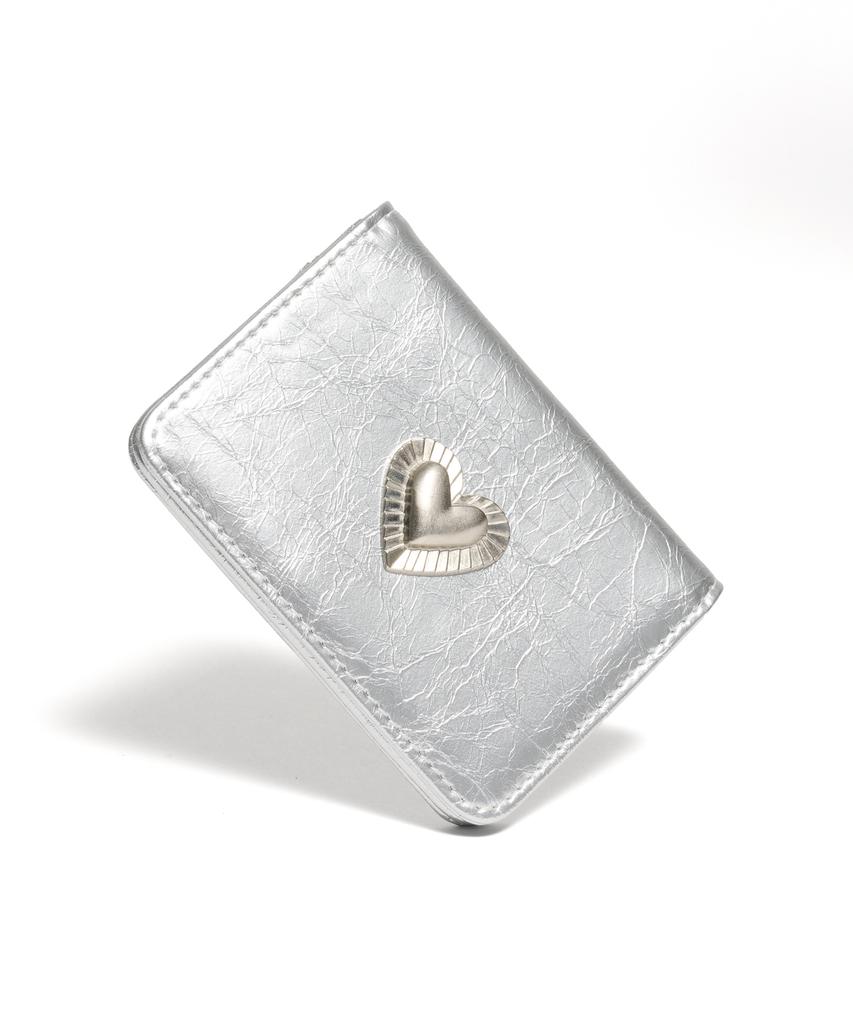 Lemasque Pie Heart Photo Slot Card Holder Silver