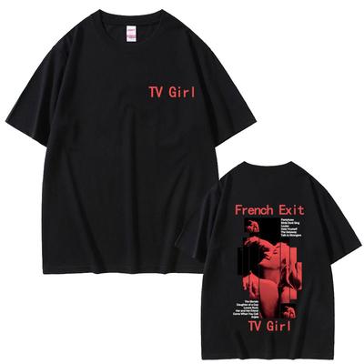 TV Girl French Exit Album Grafik T-Shirt Herren Vintage Oversized Streetwear Unisex Hohe Qualität Weiche Baumwolle T-Shirts Oberteile