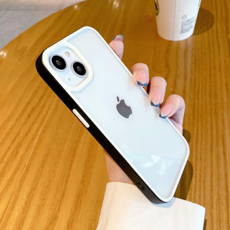 Applicable To Iphone16ProMax Acrylic Phone Case Two Color Youdun 15 Transparent Apple 14 Creative Contrast Color Set