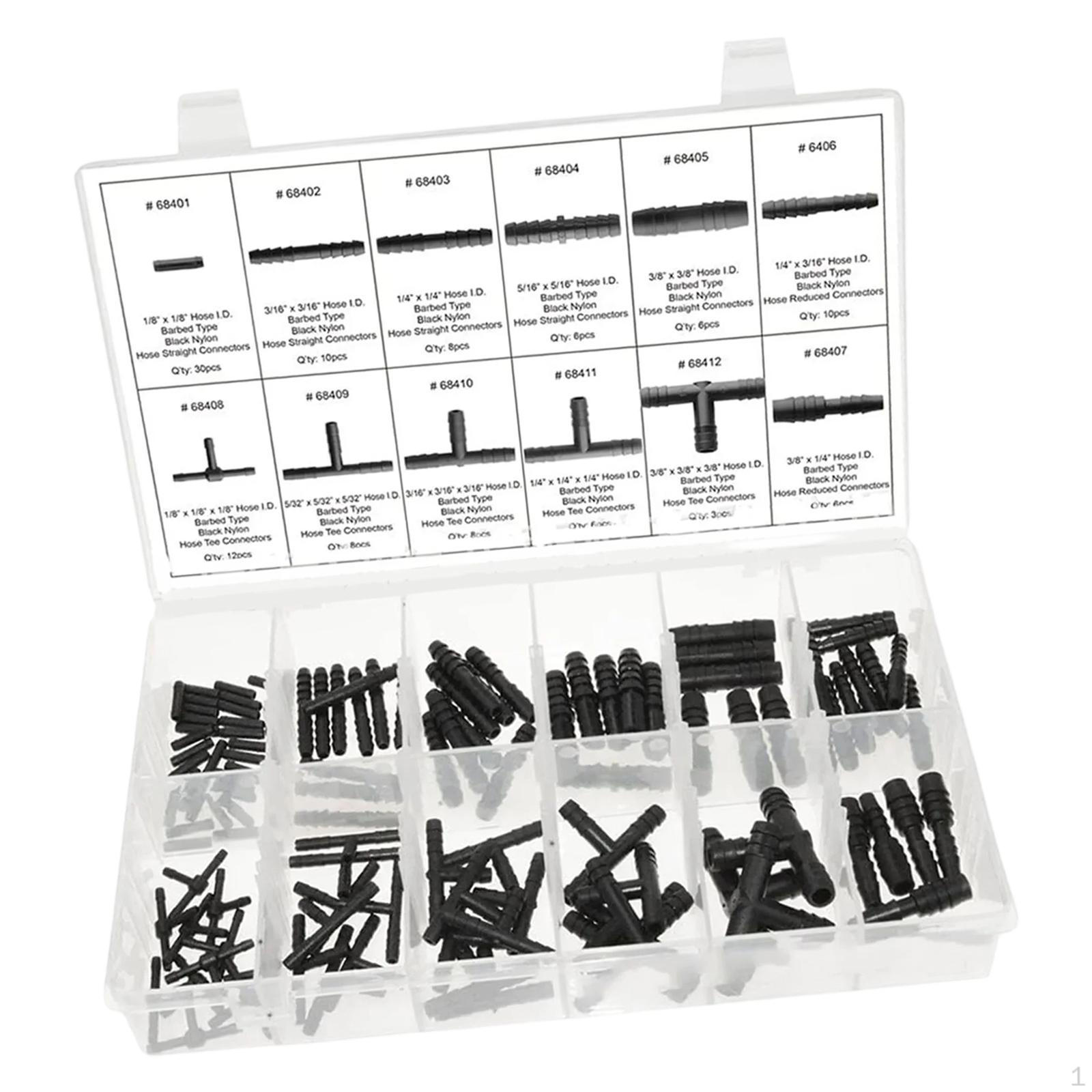 

Car Hose Connector Assortment Reducer Set Black Union Splicer Joint Accessory Compatible High
