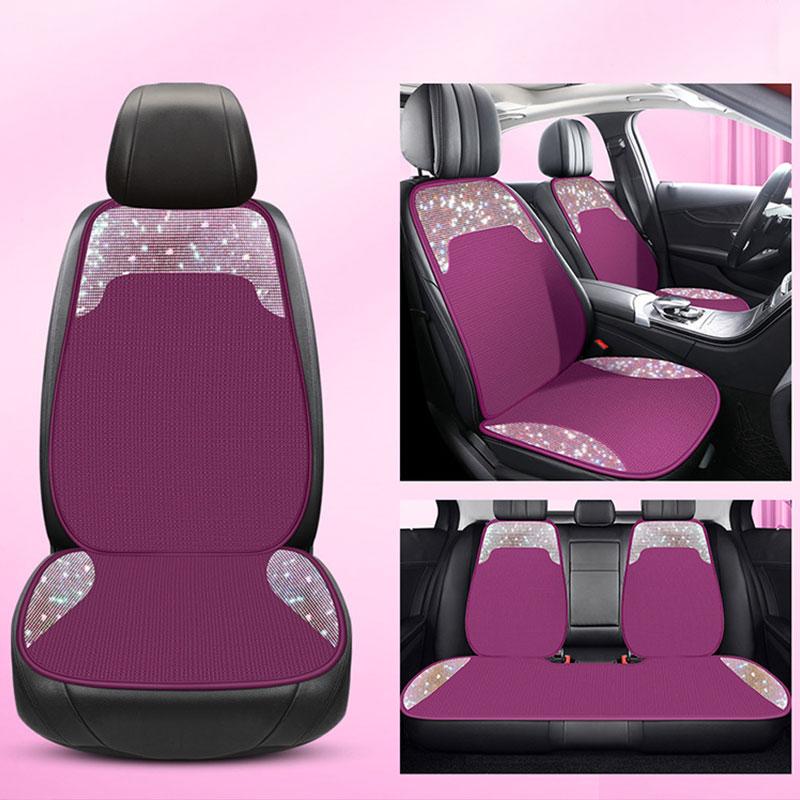 Universal Diamond Car Seat Cushion Bling Rhinestone Auto Interior Accessories Seat Cover Seat Protector Pad Women Cars Styling