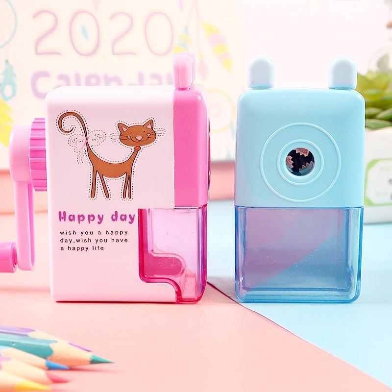 Cartoon Pencil Sharpener with Creative and Effortless Single-hole Pencil-sharpening Mechanism, Hand-cranked Pencil Knife, Student Stationery.