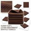 Cotton Weave Kitchen Dish Cloth, Ultra Soft Absorbent Quick-Dry Dish Towel, 12*12 Inches, Dark Gray, 6 Pack for Kitchen, Home Cleaning, Bathroom