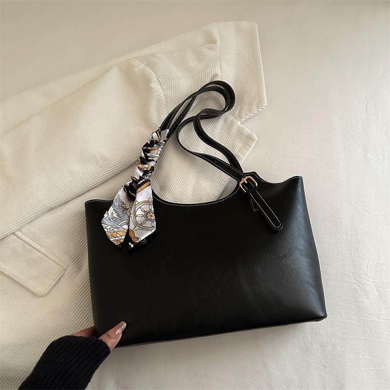 Premium Silk Scarf Handbag New Versatile Shoulder Underarm Bag Retro Commuter Tote Bag