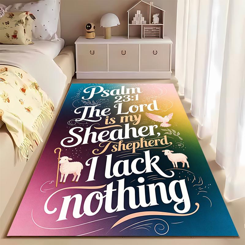 Psalm 23:1-The Lord Is My Shepherd Carpet with Gradient Colors Suitable for Use As an Anti-slip for Living Room Bedroom Sofas